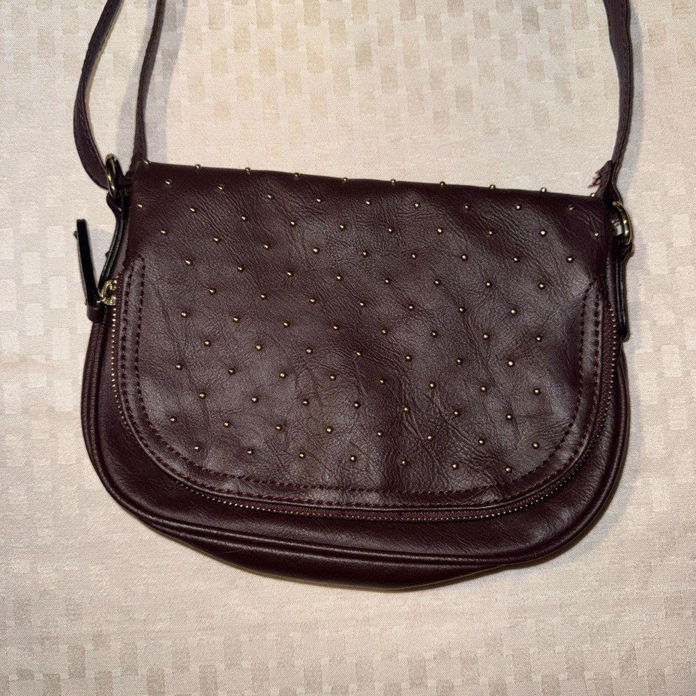 Apt. 9 Burgundy Studded Crossbody Bag